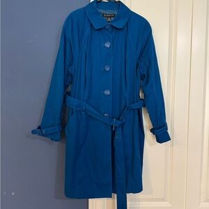 INC International Concepts Vibrant Blue Trench Coat